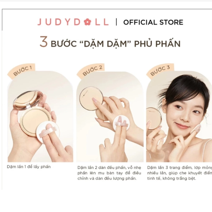 Phấn Nền Judydoll Soft & Velvet Matte Powder Foundation 4G - Lớp Nền Mịn, Kiềm Dầu, Lâu Trôi
